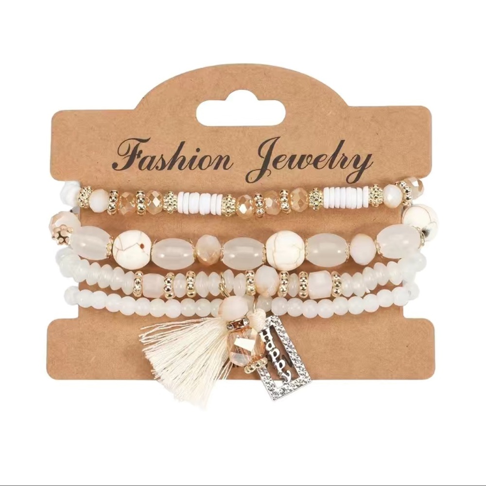 Pure white -rose stack bracelet - Picture 4 of 4